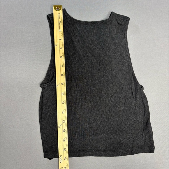 Vuori Tank Top Womens Small Cove High Neck Heather Black Performance Stretch Gym - Picture 6 of 8